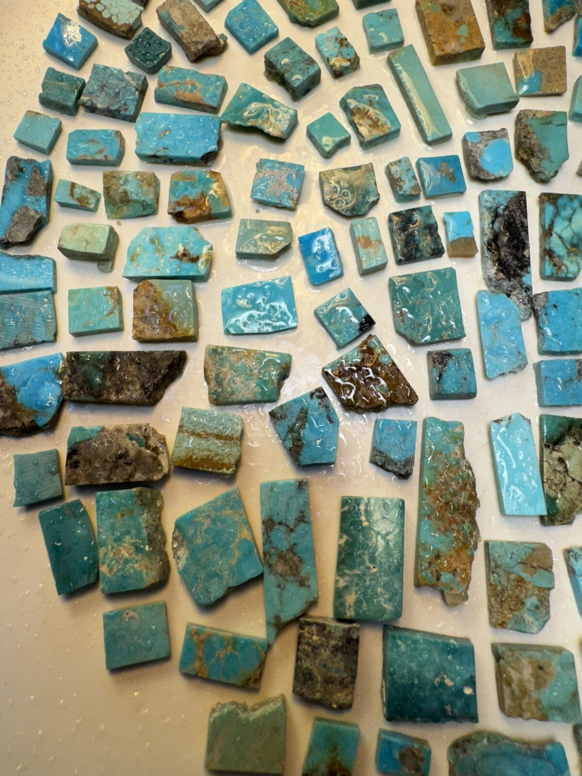 !118g Bell Trading Post Turquoise! SLASHED! Squared Up Corinthian Slabs!