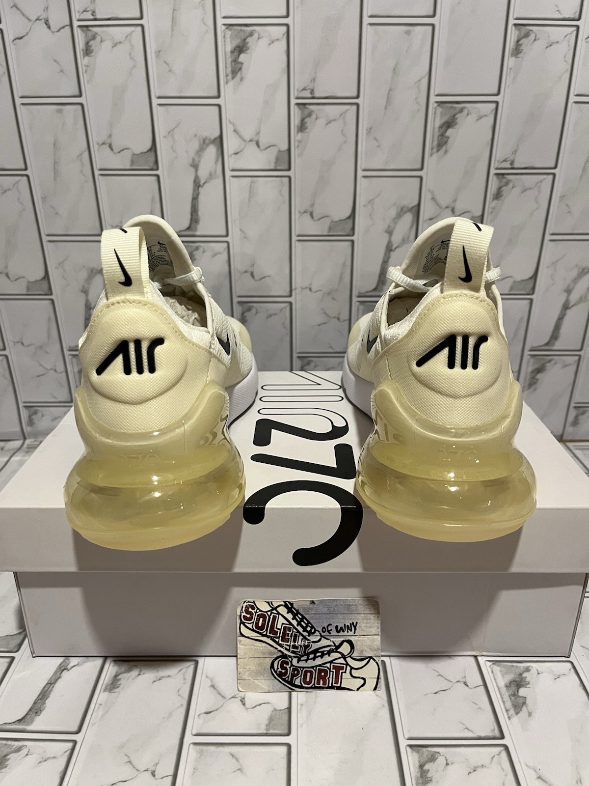 New Nike Air Max 270 Yellow White Running Gym Workout Training Shoes Womens