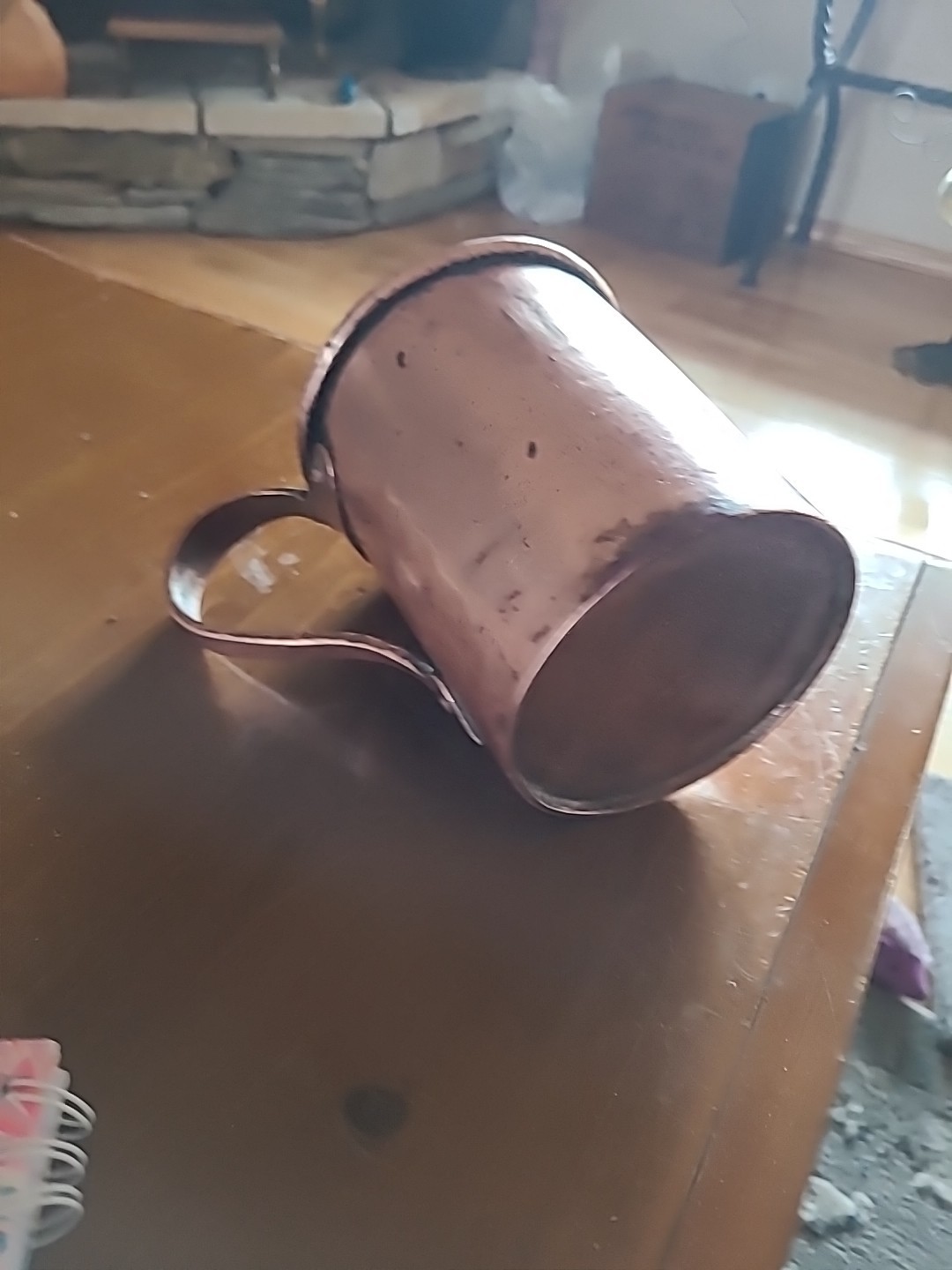 Rare Revolutionary War Era Heavy Tinned Copper Tankard W/ Bold Dovetailed Seam