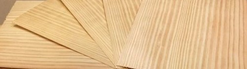 Vertical Grain Pine Wood Veneer, Raw/Unbacked - Pk of 3 - 9" x 9" x 0.024"Sheets