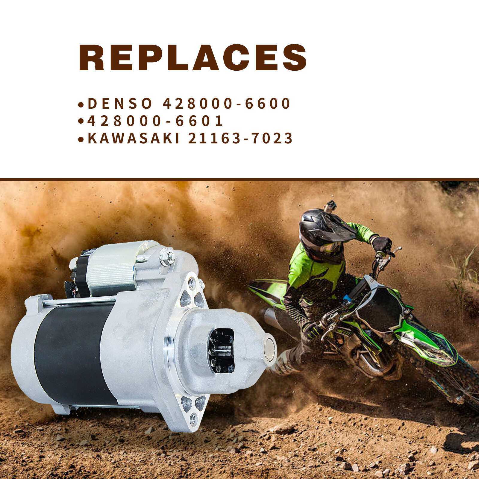 New Starter for Kawasaki FX730V FX651V FX691V 21163-7023 Denso 428000-6600