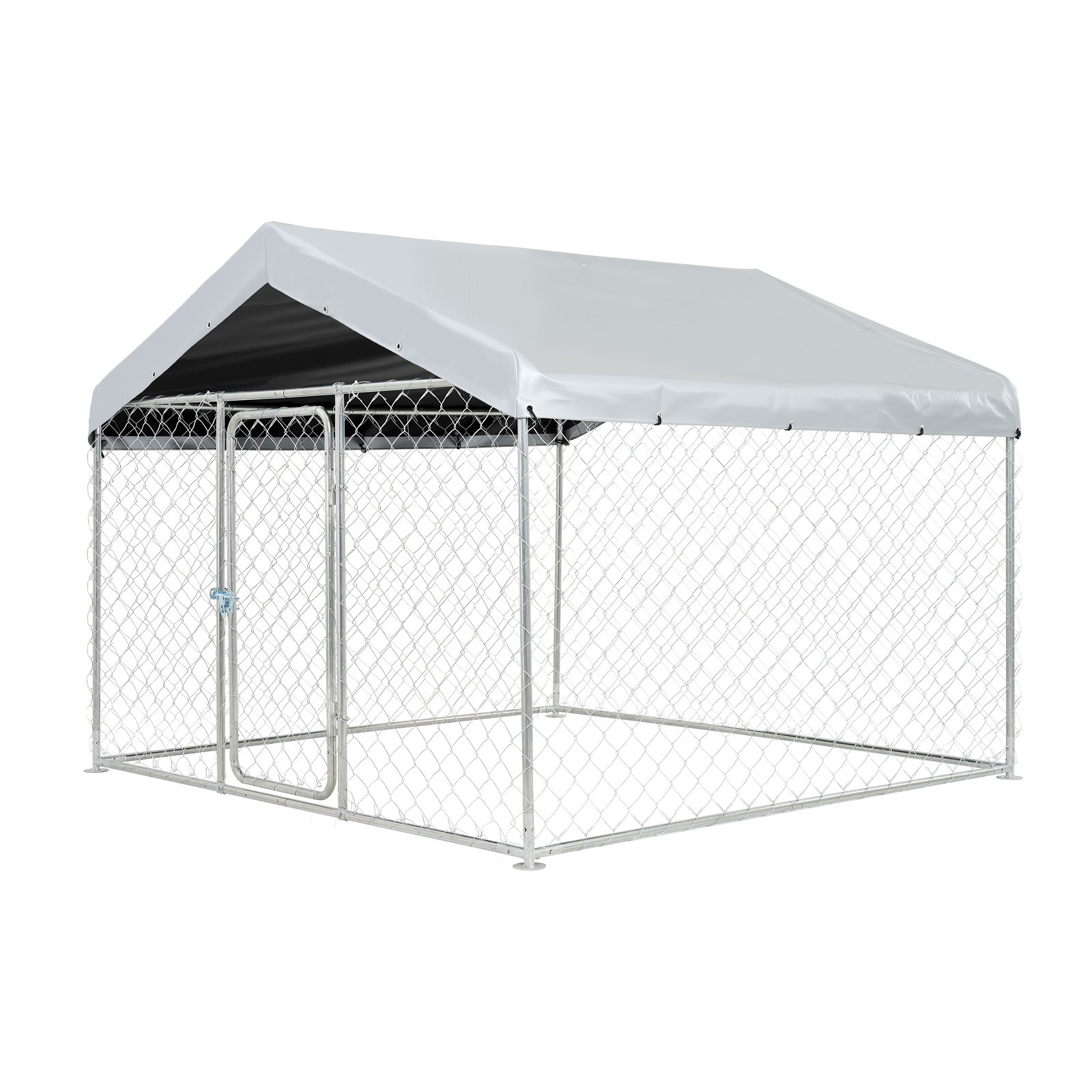 VEVOR Large Outdoor Dog Kennel with Lock & Cover 6.56x6.56x5.25 ft Heavy Duty