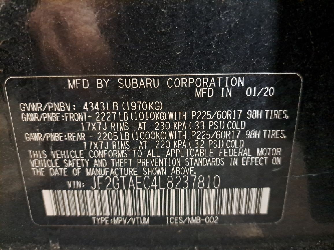 2020 Crosstrek Transmission/Transaxle Sku#4383534