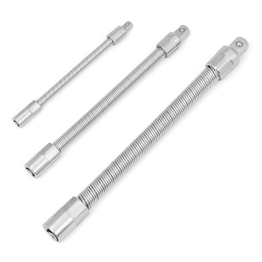 Flexible Socket Extension Bar Shaft Set 1/2" 1/4" 3/8" Ratchet Flex 10" 8" 6"