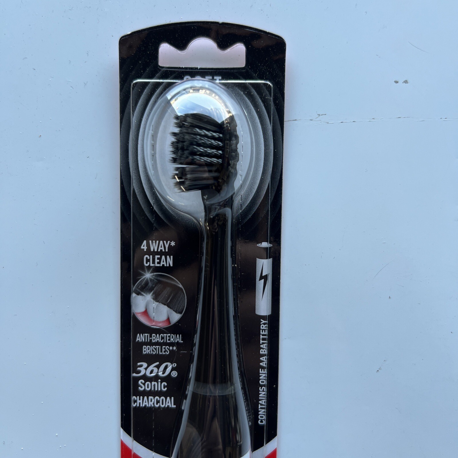 Colgate 360 Power Charcoal Battery Toothbrush, Black, 1 Pack