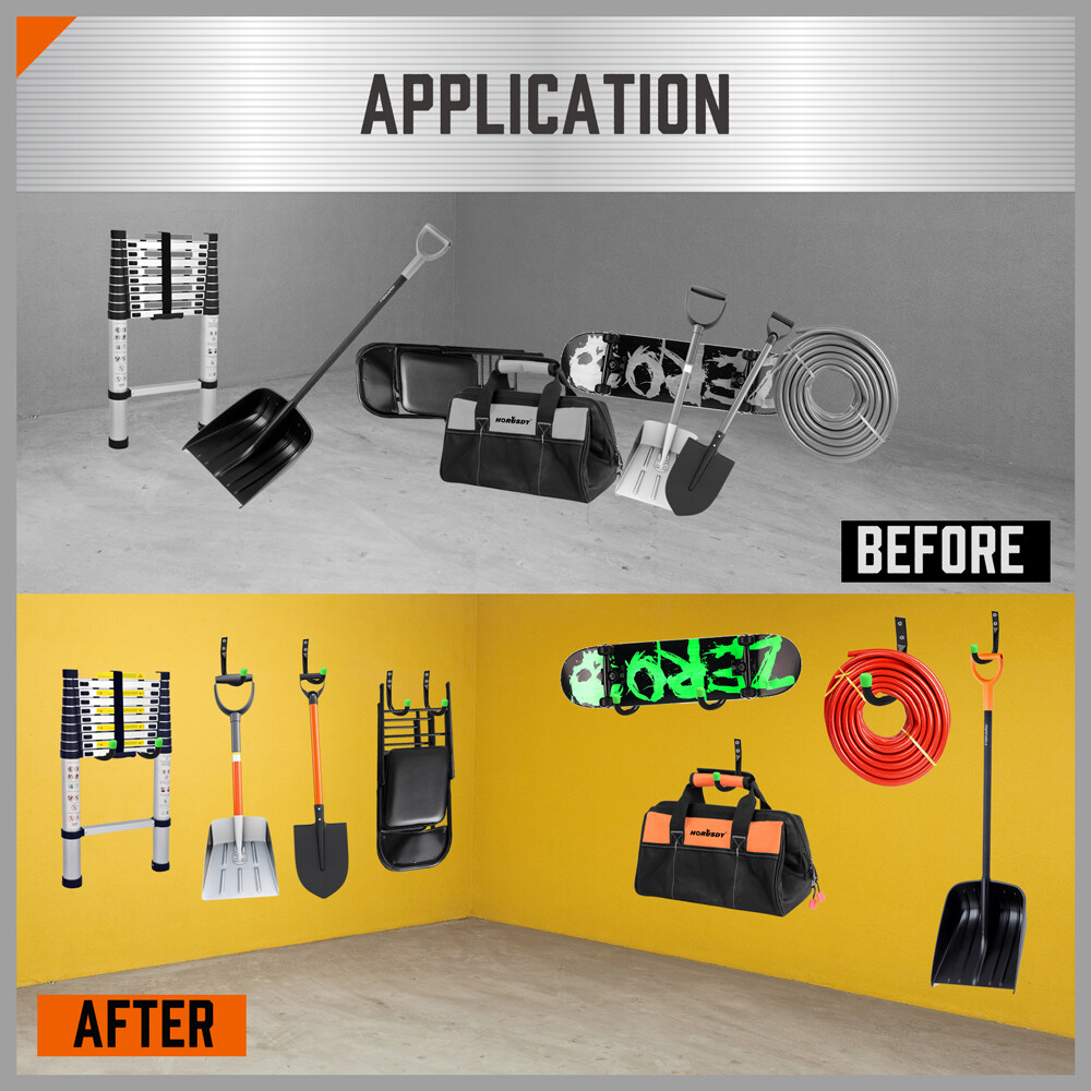 12 Packs Garage Storage Hooks Wall Mount Workshop Organizer Heavy Duty Steel