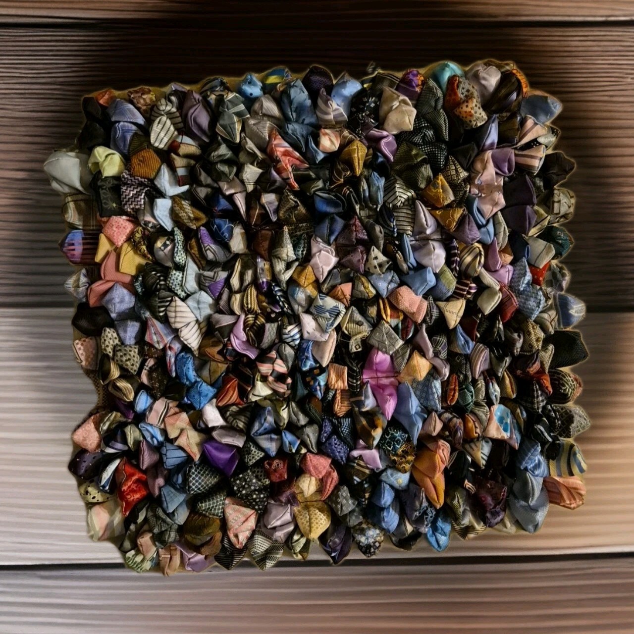 Dreamweavers Shaggy Multicolor Patchwork Silk Necktie Throw Pillow Sham 18"