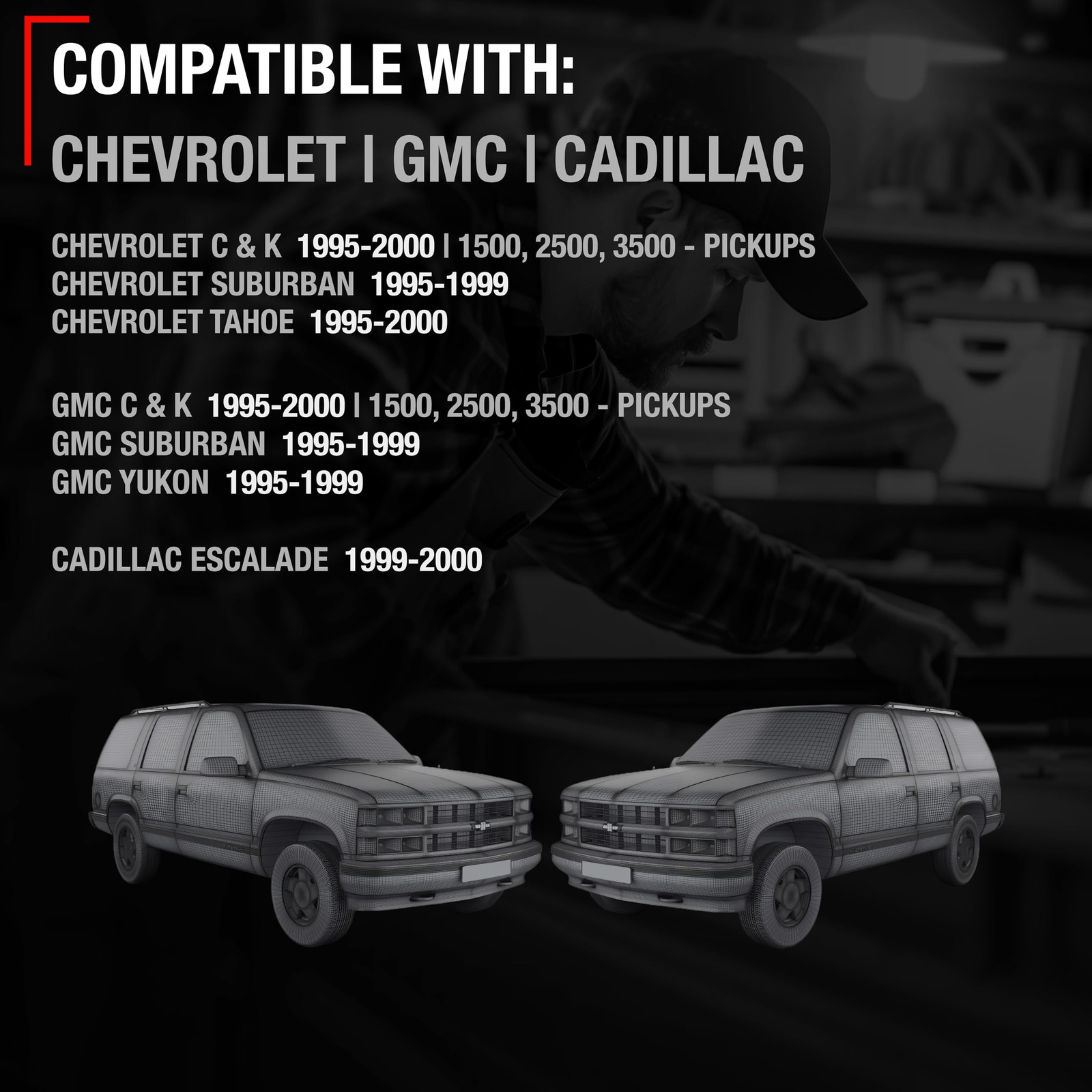 Exterior Door Handle, Left & Right for Chevrolet GMC C&K 1500, 2500, 3500