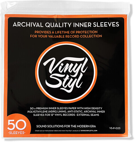Vinyl Styl® 12 Inch Archival Inner Record Sleeves - HDPE-Lined - 50 Count (White