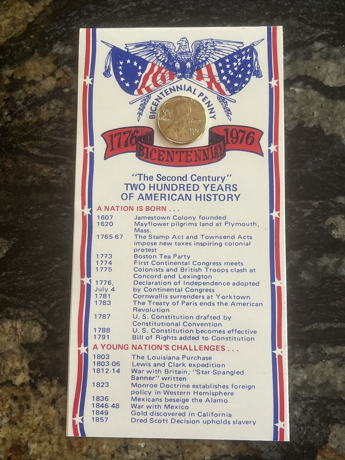 UNCIRCULATED Overstamped 1976 Lincoln penny Bicentennial Commemorative