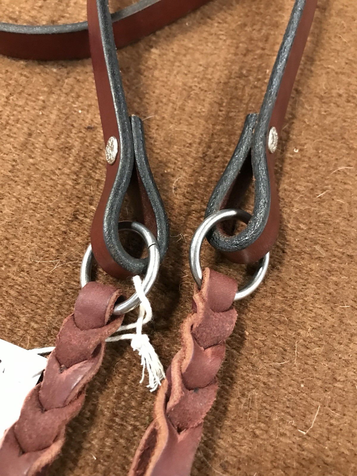 CUSTOM QUALITY WESTERN LEATHER ROPING REINS WITH HAND BRAIDED BLOOD KNOTS HORSE