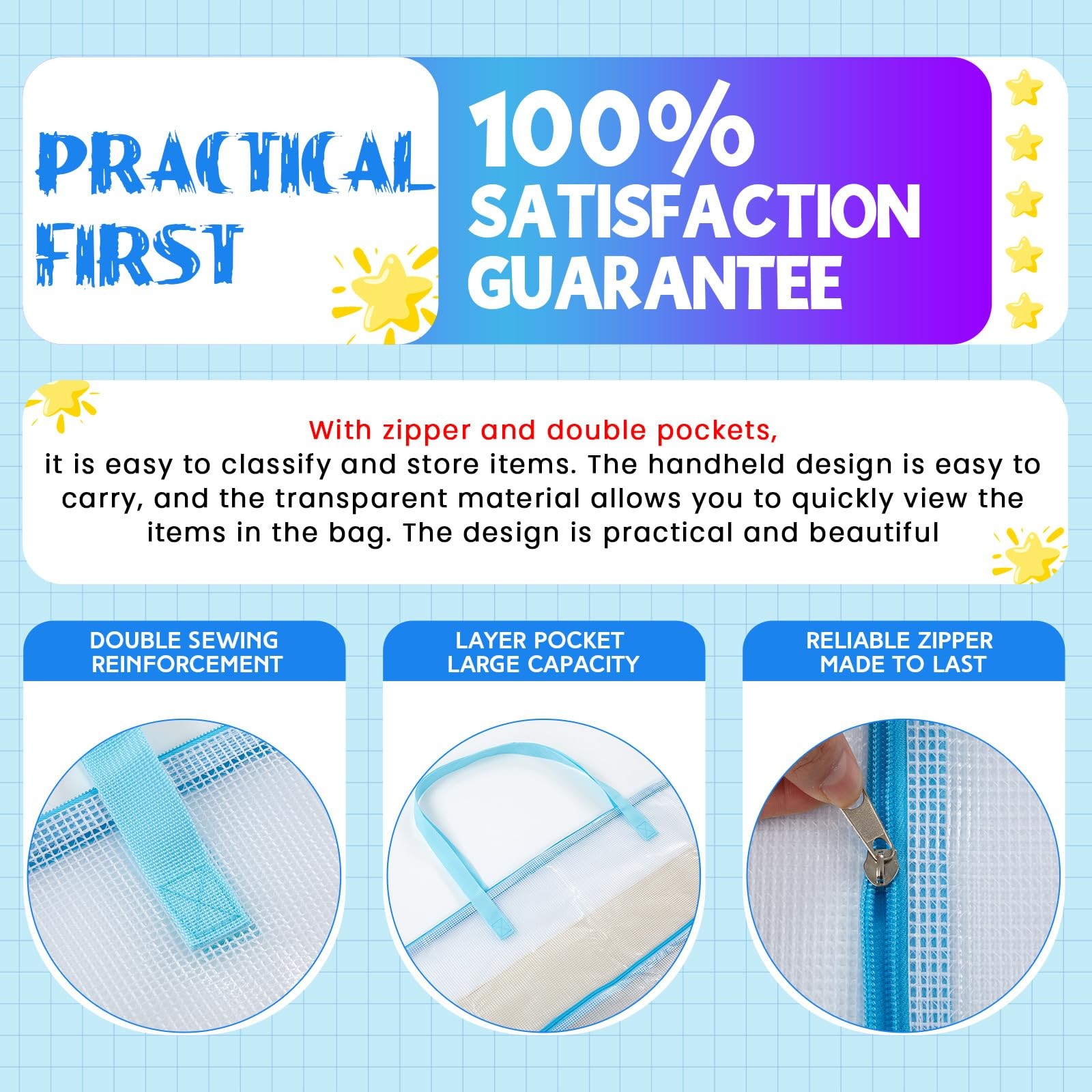 24 x 36 Inch Sewing Project Bag Oversized Needlepoint Project Bag for Sewing ...