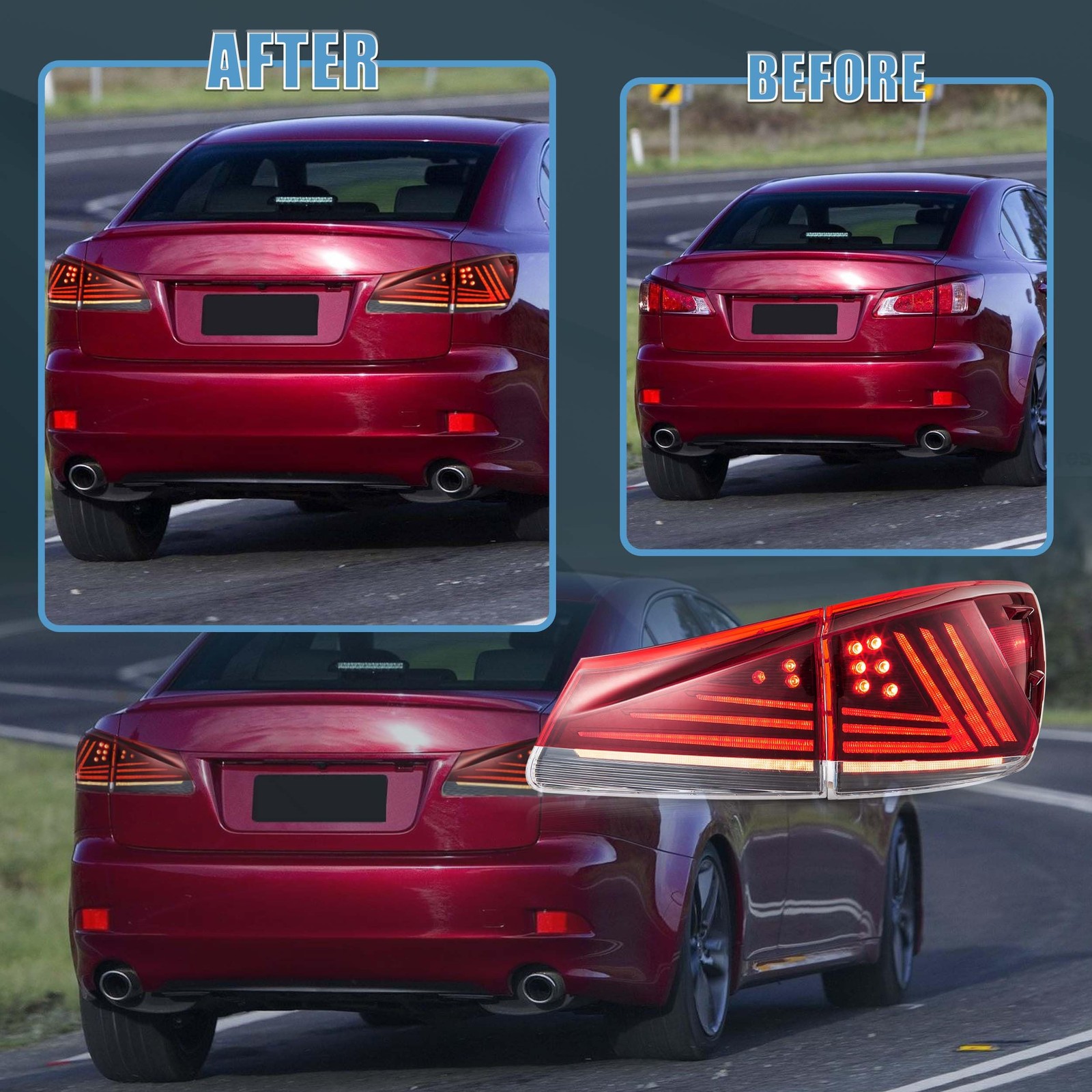Tail lights Assembly Fit for Lexus IS 2nd Gen 2006-2012 Lexus IS250 IS350