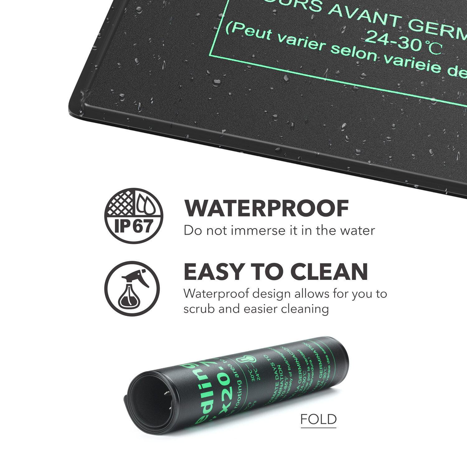 BN-LINK Seedling Heat Mat Warm Hydroponic Heating Pad 10"x20.25" For Seed Start