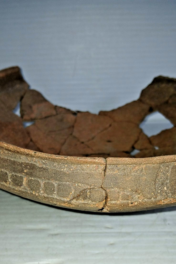 Pre-Columbian Native American Indian Mississippian Partial Pottery Bowl Artifact