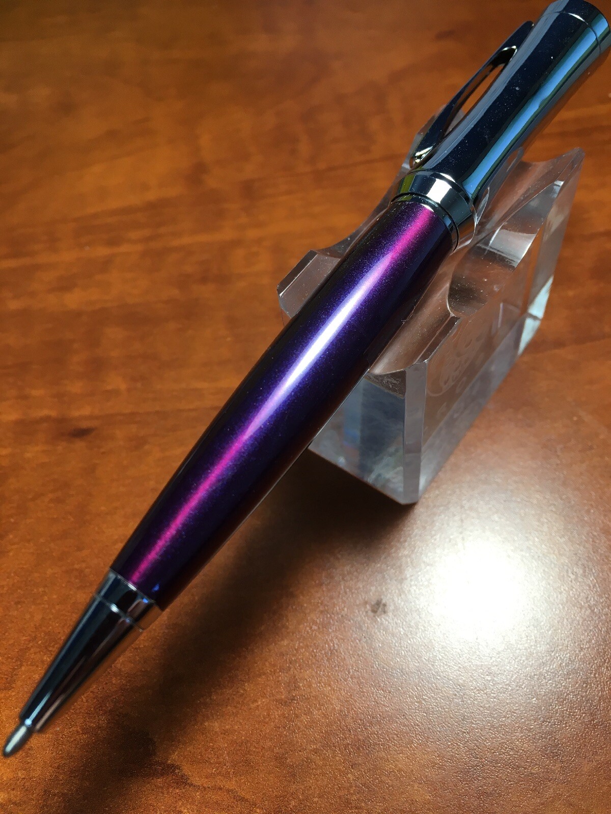 Cross Parasol Chrome and Violet Twist Ballpoint Pen