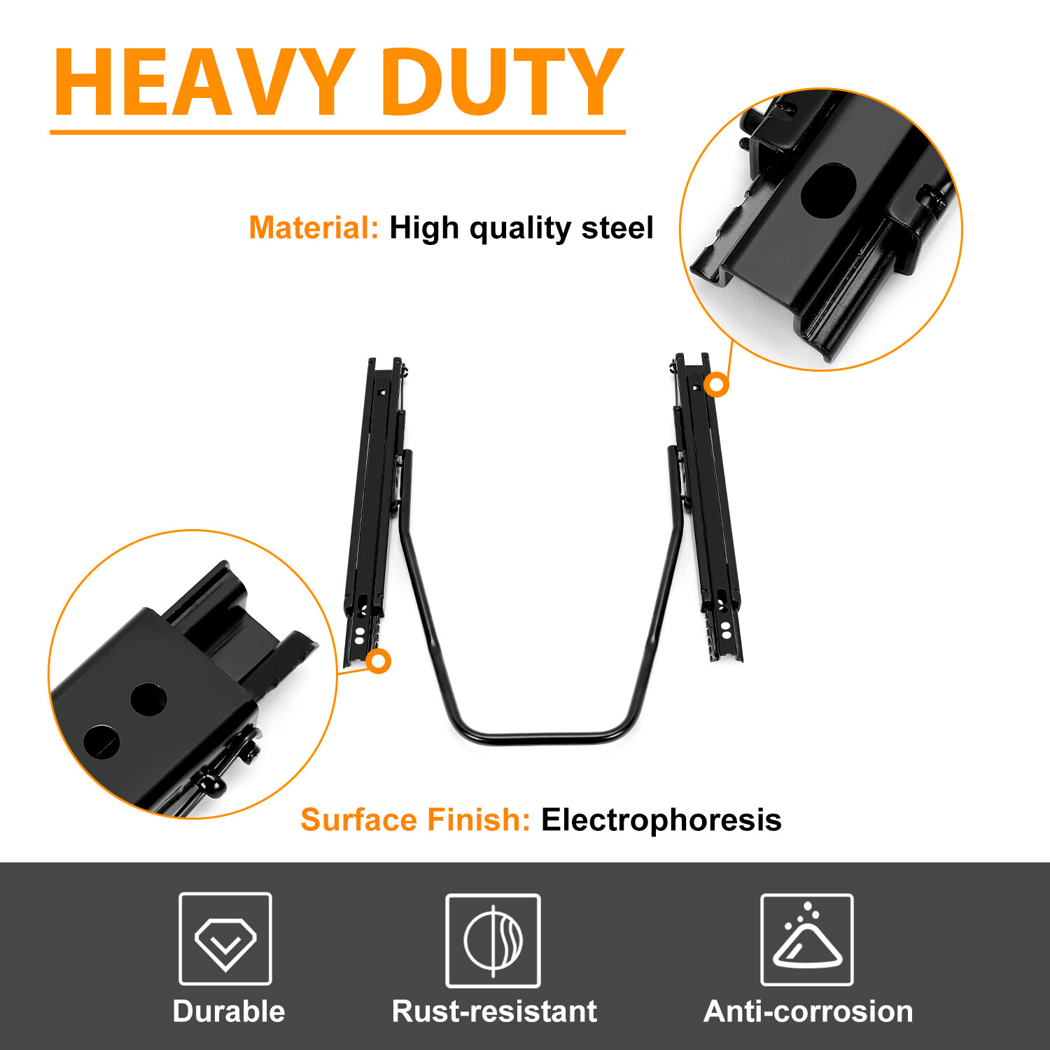 Universal Sliders Dual Locking Racing Bucket Seat Mounting Brackets Base Rail