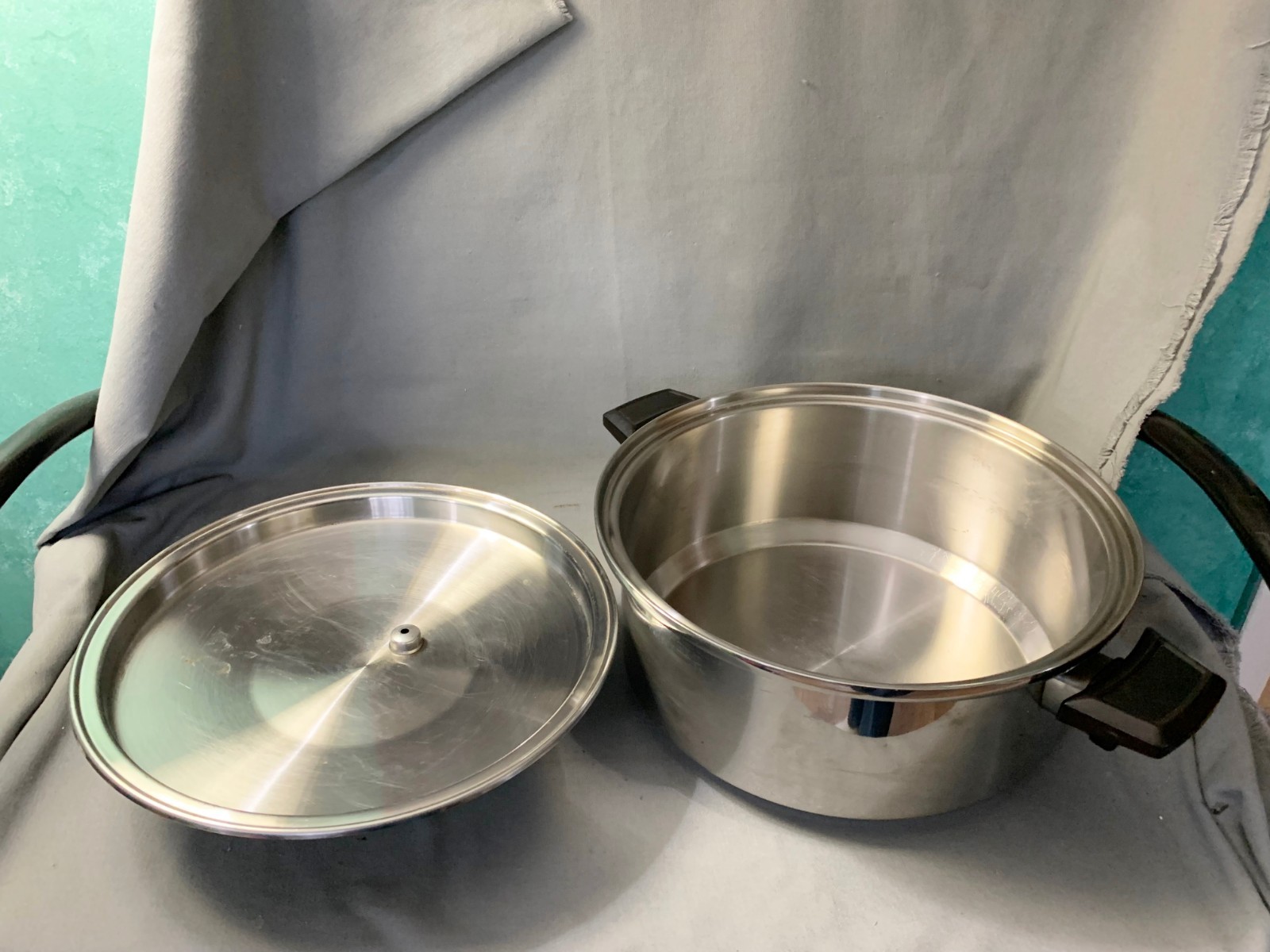 Vintage Kitchen Craft Stainless Steel 5 Qt Stock Pot With Vented Lid Made In USA