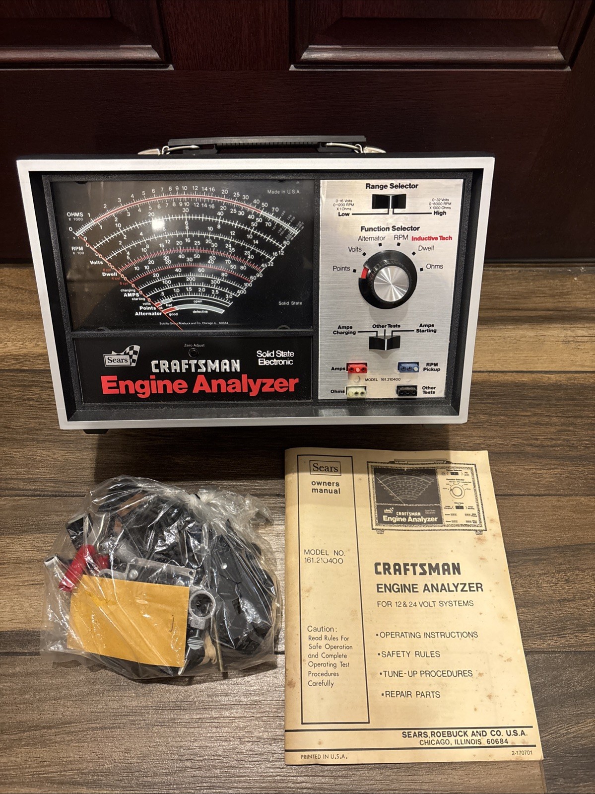 Vintage Sears Craftsman Engine Analyzer 28-21040 w/ Accessories - New old stock