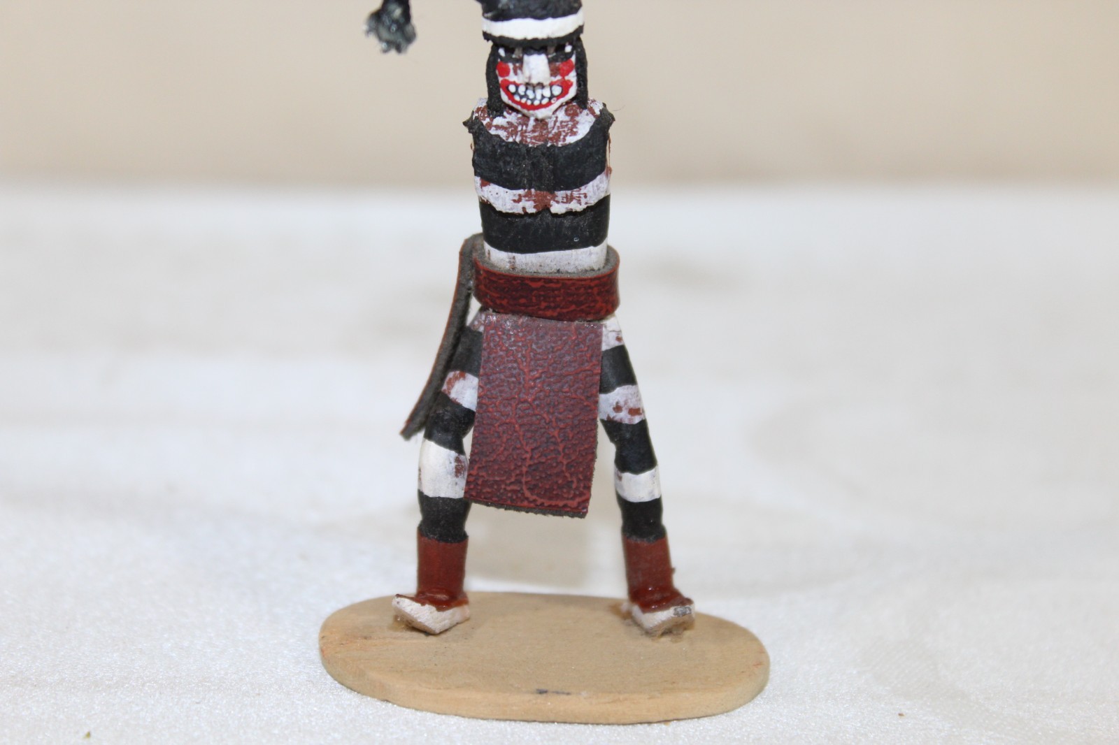 Vintage Hopi Pueblo 3.25" Kachina Doll Hopi Clown Koshare Signed Missing Arms