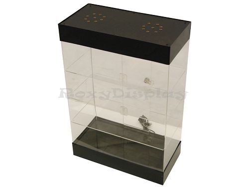 Acrylic Display Tower Case Small Items Display Show Case #JW-AD-F6804BK