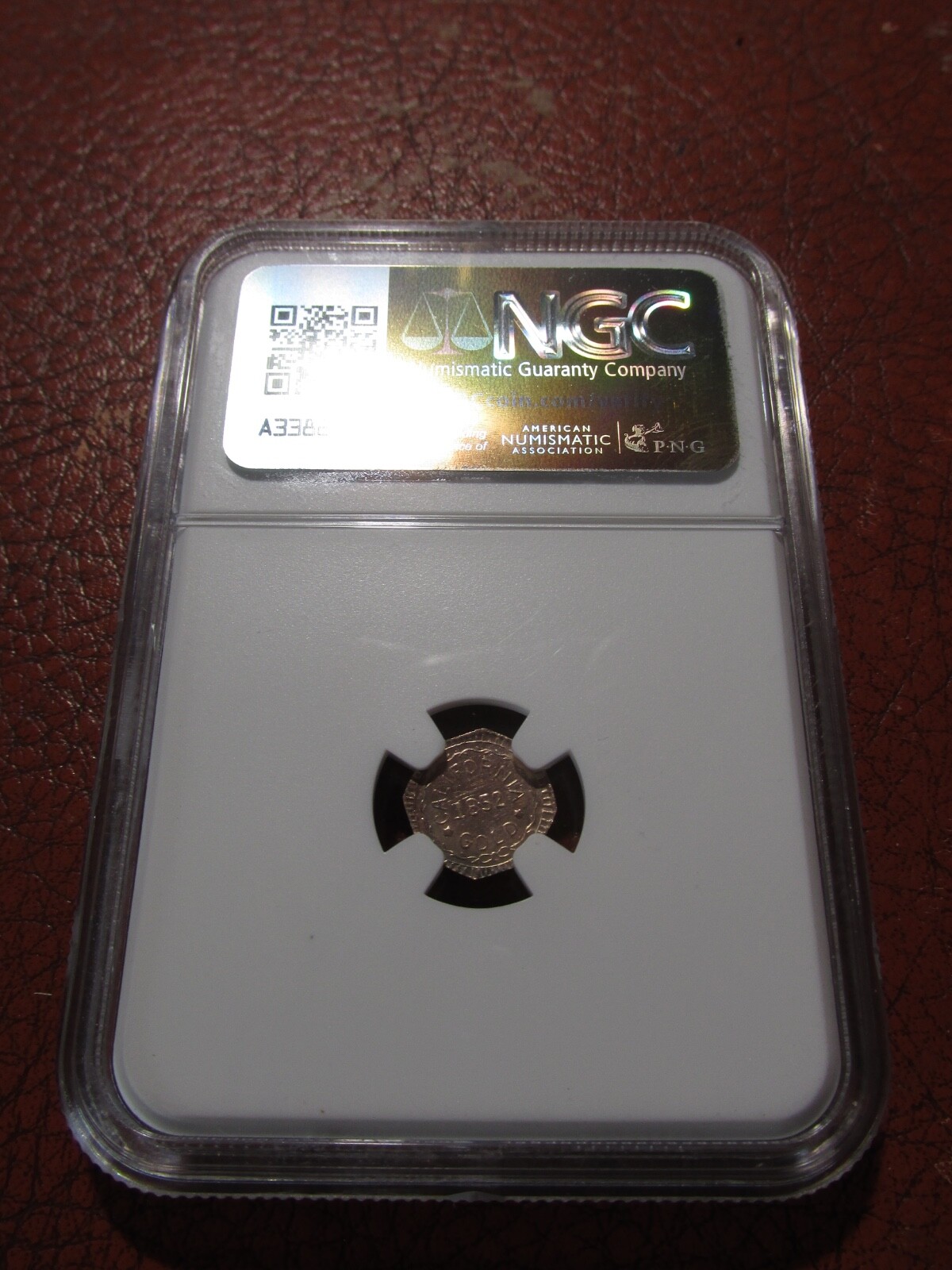 1852-Dated CAL. Octagonal Token...Indian - Wreath NGC UNC Details