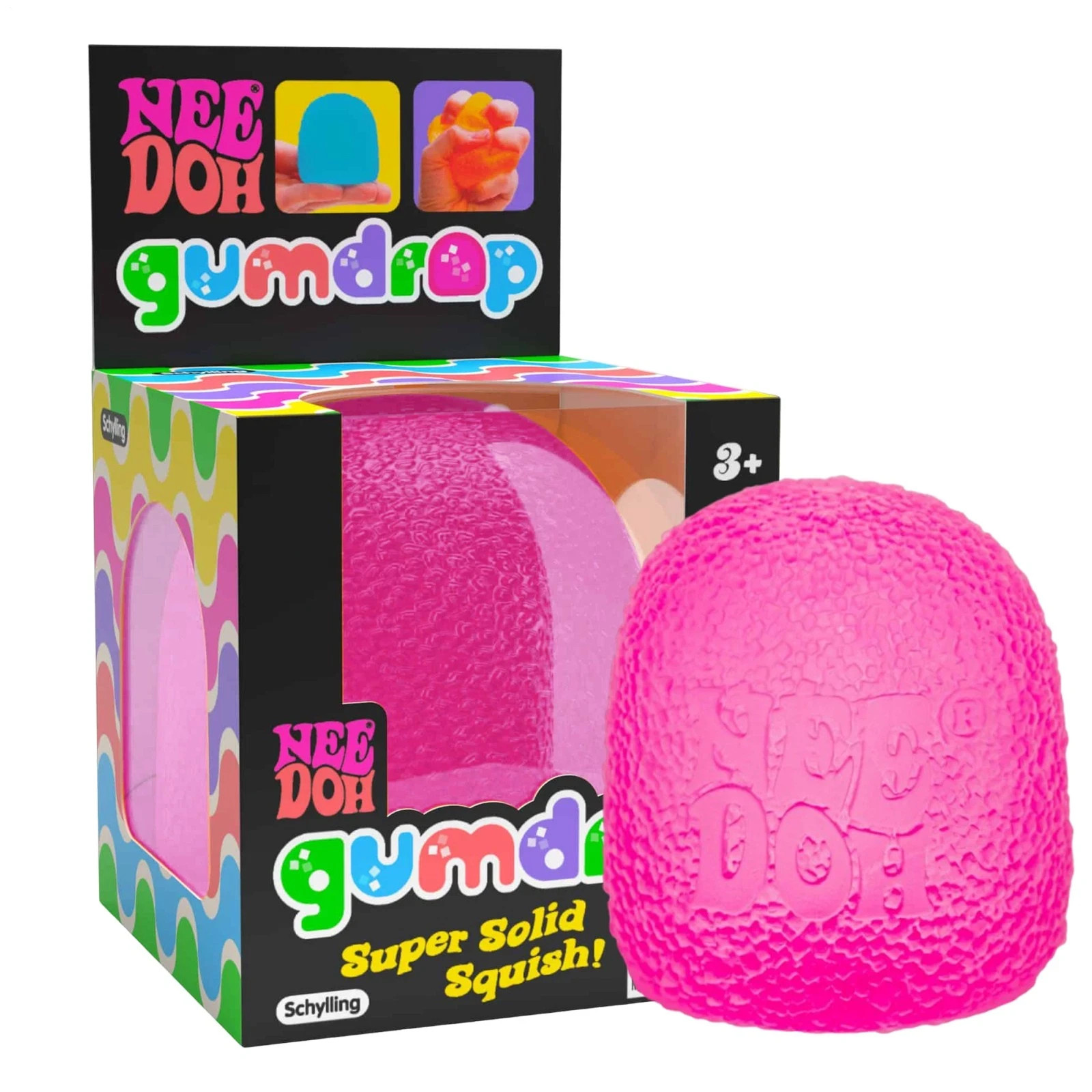 NeeDoh Gumdrop - Textured Sensory Toy with Super Solid Squish Random 1Pc