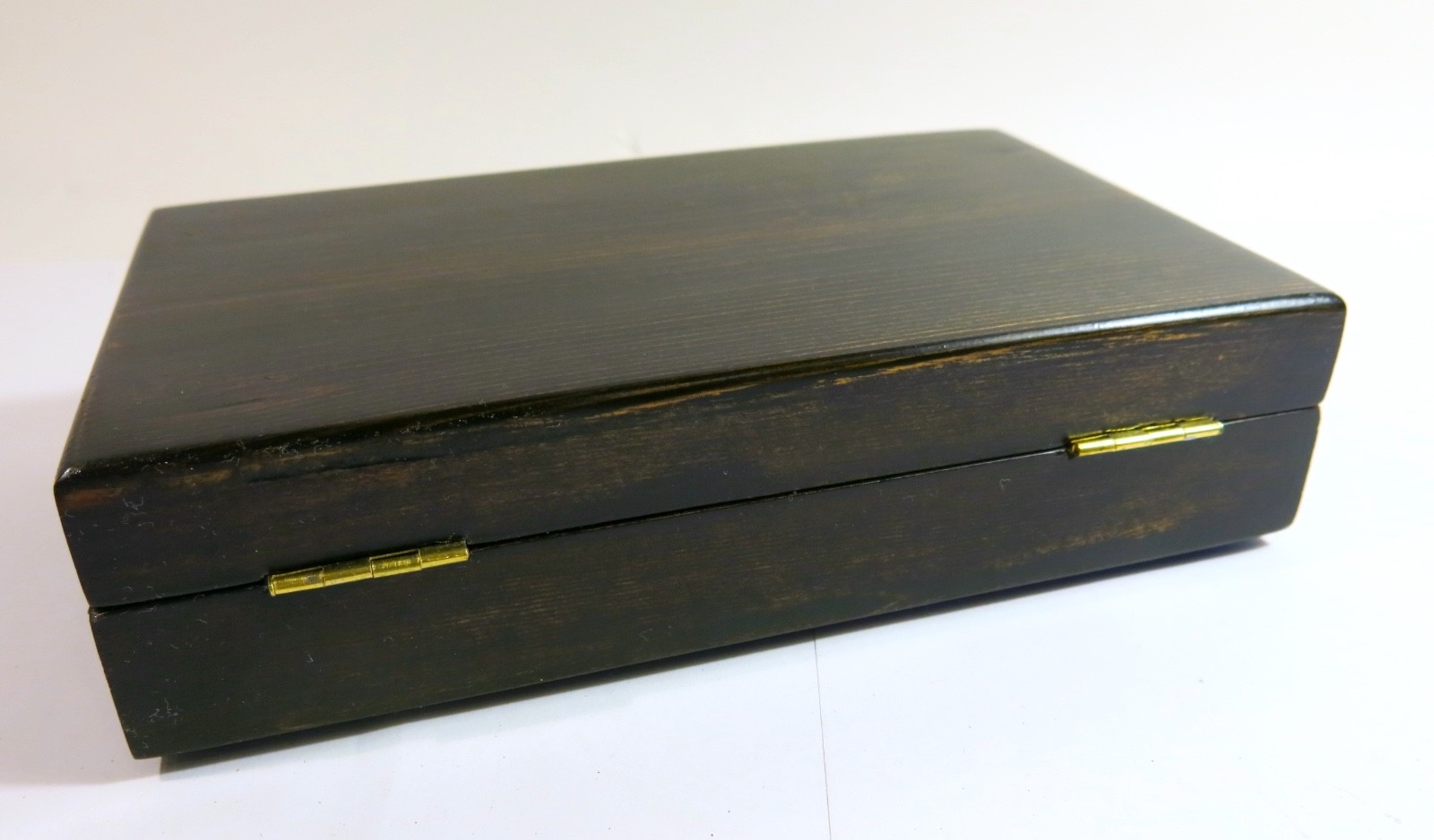 Antique late 1800s Drafting Set in Refinished Wooden Box with Lock and Key