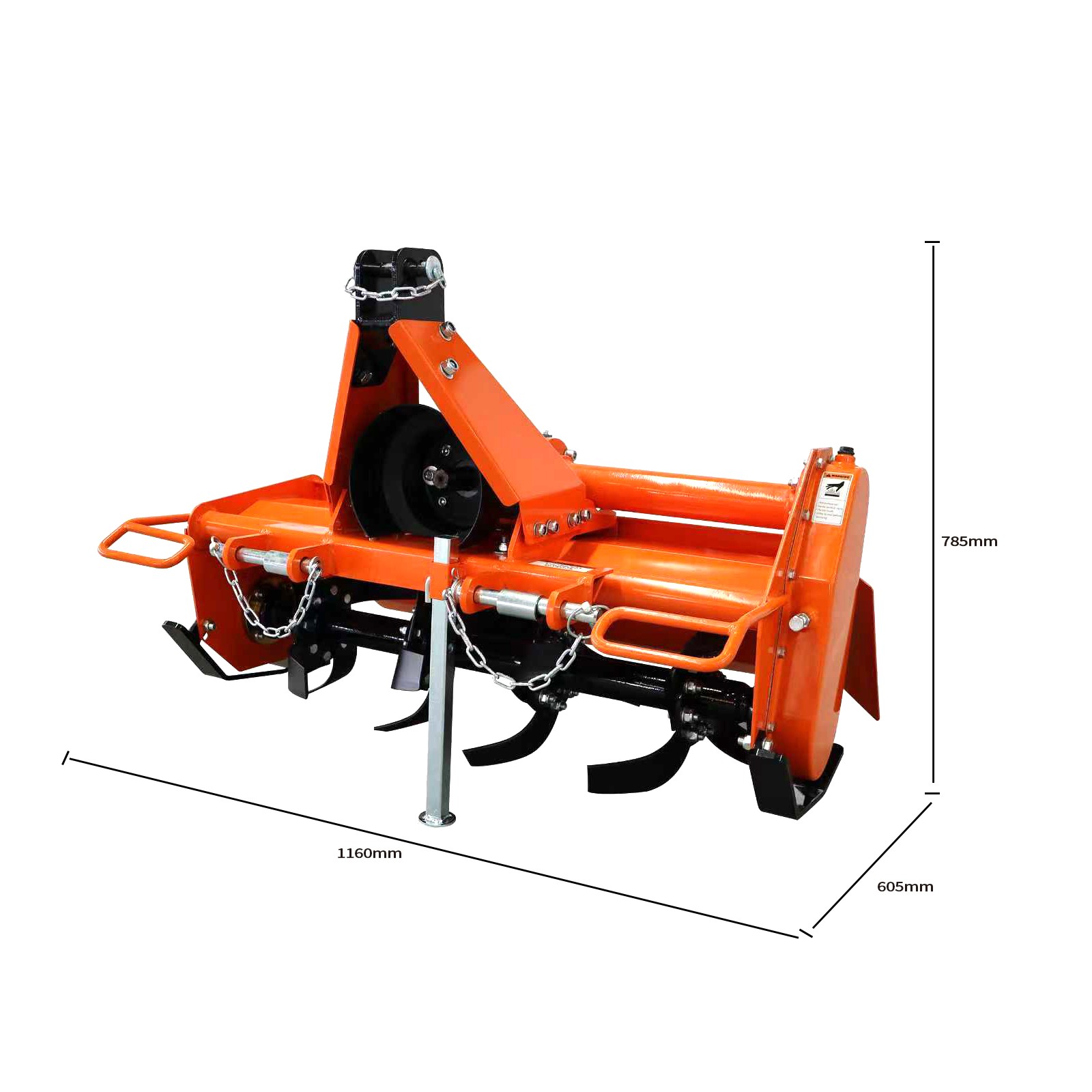 3 Point 37" Rotary Tiller Attachment Fits Cat 1 Tractor PTO Driven Work 5" Deep