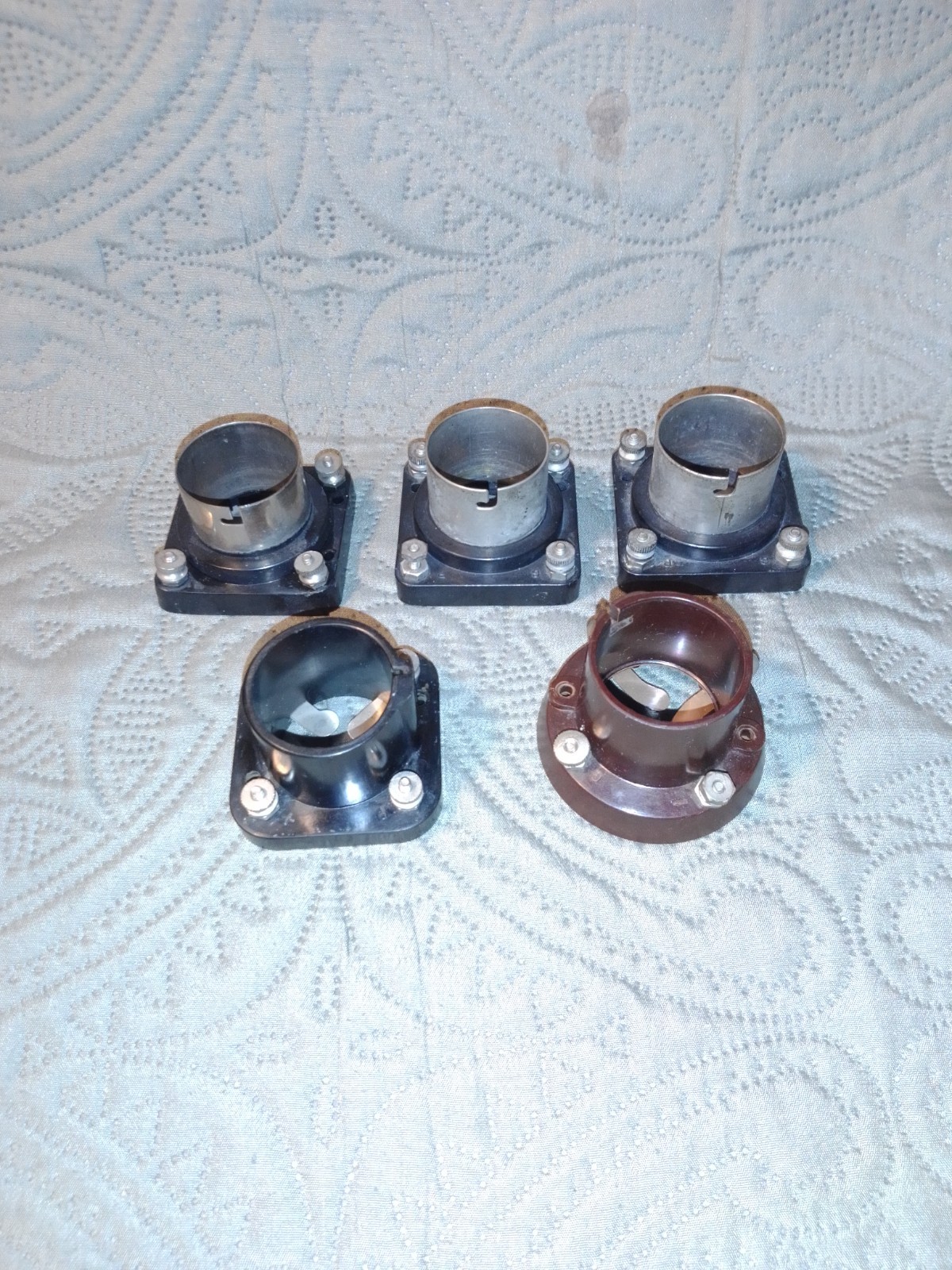 (5) 4-PIN BAYONET SURFACE MOUNT TUBE SOCKETS f/ 01A TUBES / TRF RADIO RECEIVER