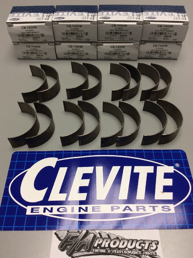 Big Block Chevy 396 454 502 HP Connecting Rod Bearing Set Of 8 Clevite CB-743HN