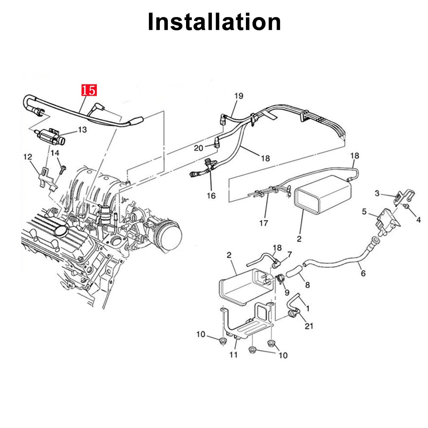 Fuel Pressure Regulator Vacuum and Vapor Canister Purge Harness Fit for...