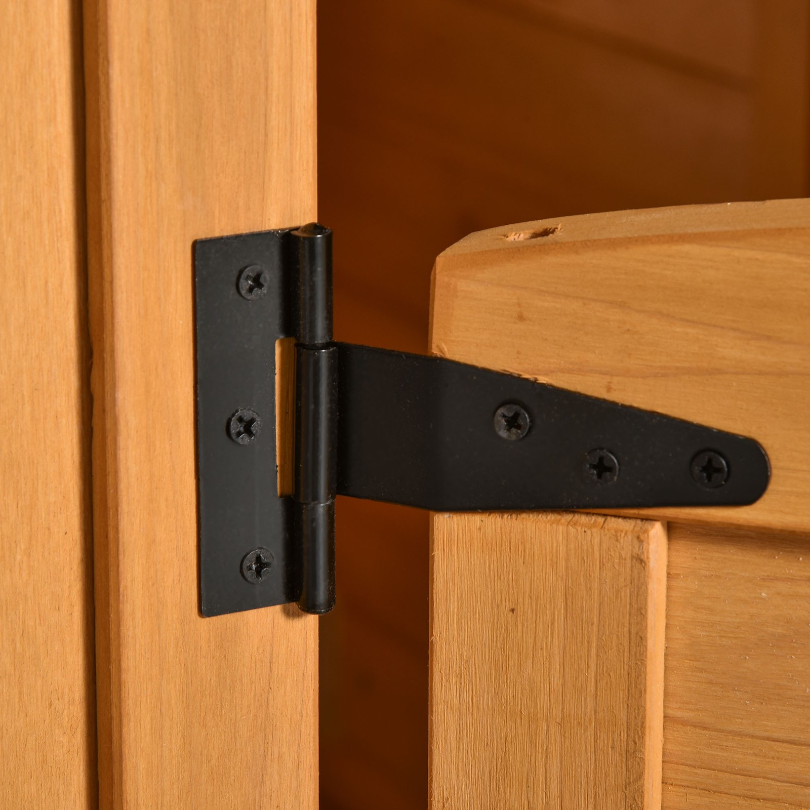 Kids Outdoor Wooden Playhouse Garden Games Cottage with Door Bench Blackboard