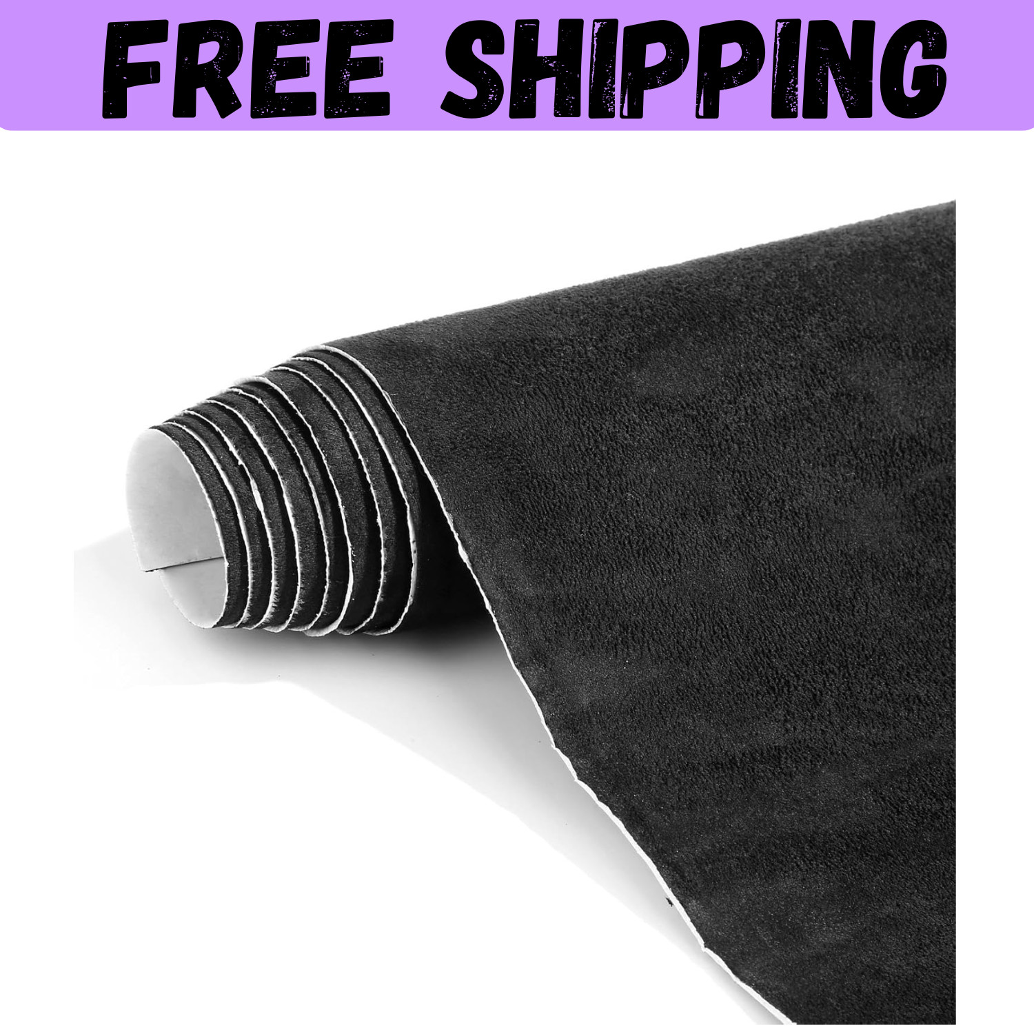 Suede Wrap Self-Adhesive Black Suede Car Interior Wrap 17in x 70in Microfiber...