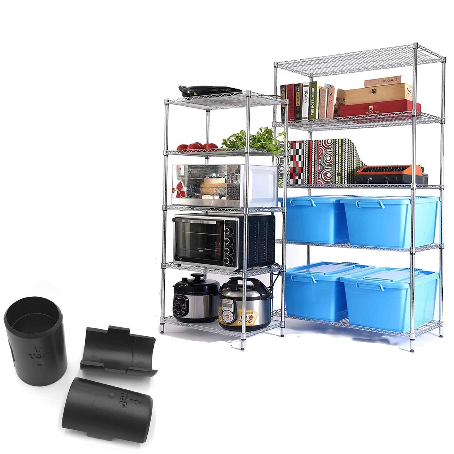 Wire Shelf Clips Shelving Split Sleeves Lock Metal Rack Fits 1" Post 54-Pack..