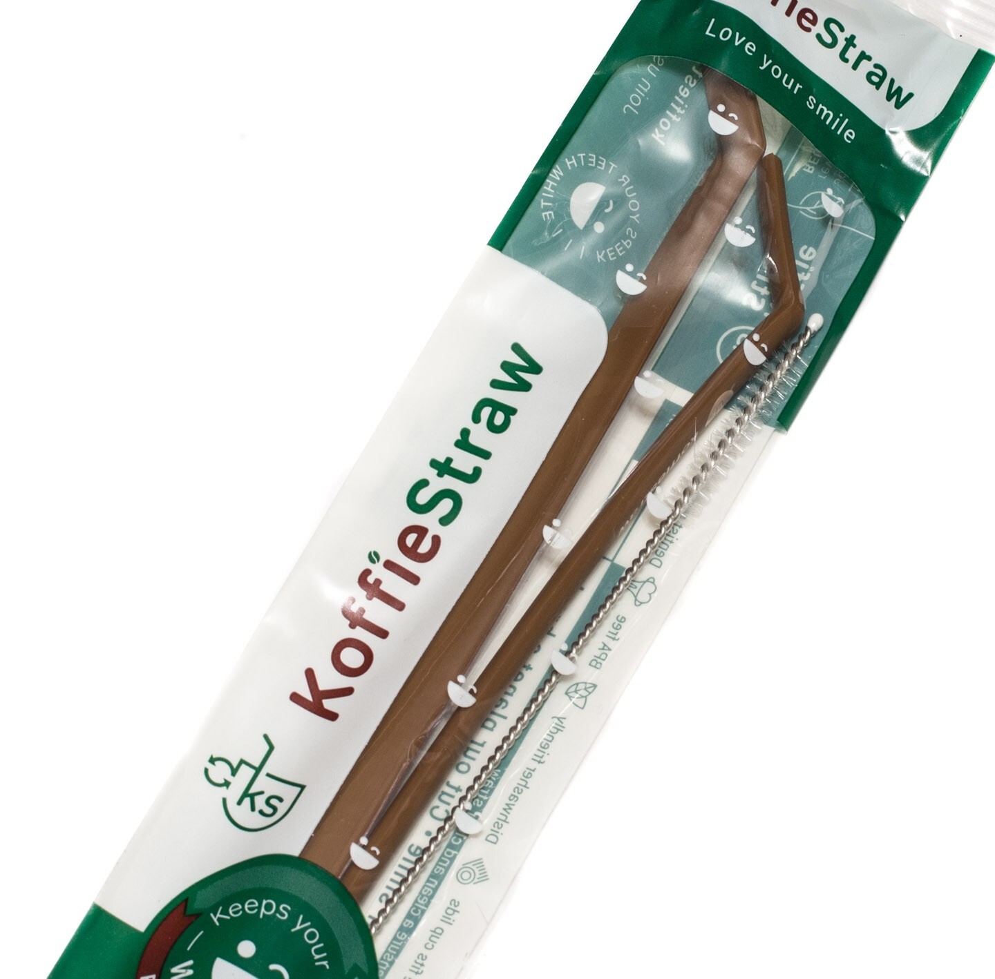 Koffie Straw 8" 10" Reusable Silicone MOCHA (2 Sets) Limit Teeth Coffee Stains