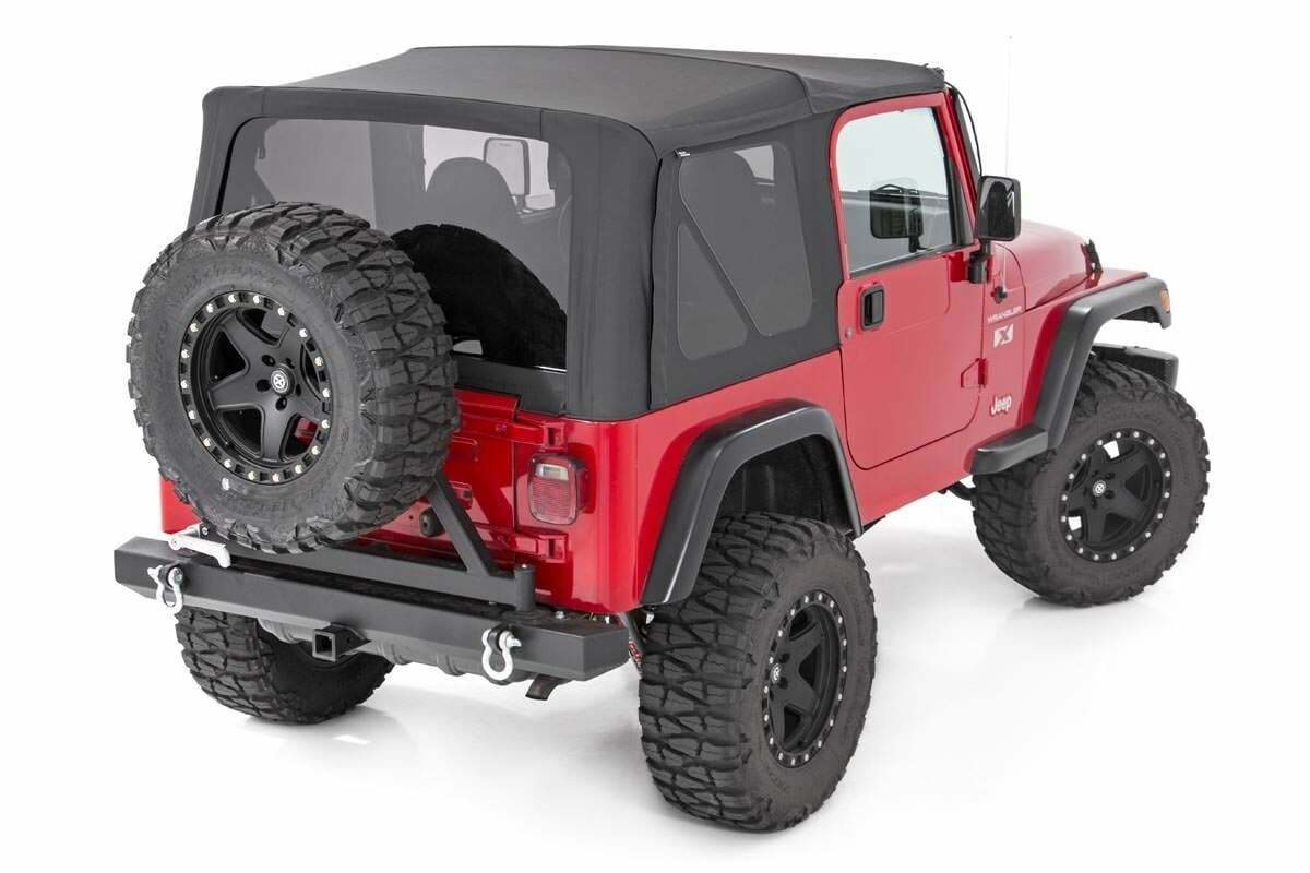 Rough Country Replacement Soft Top Black 97-06 TJ for Wrangler Full Steel Doors