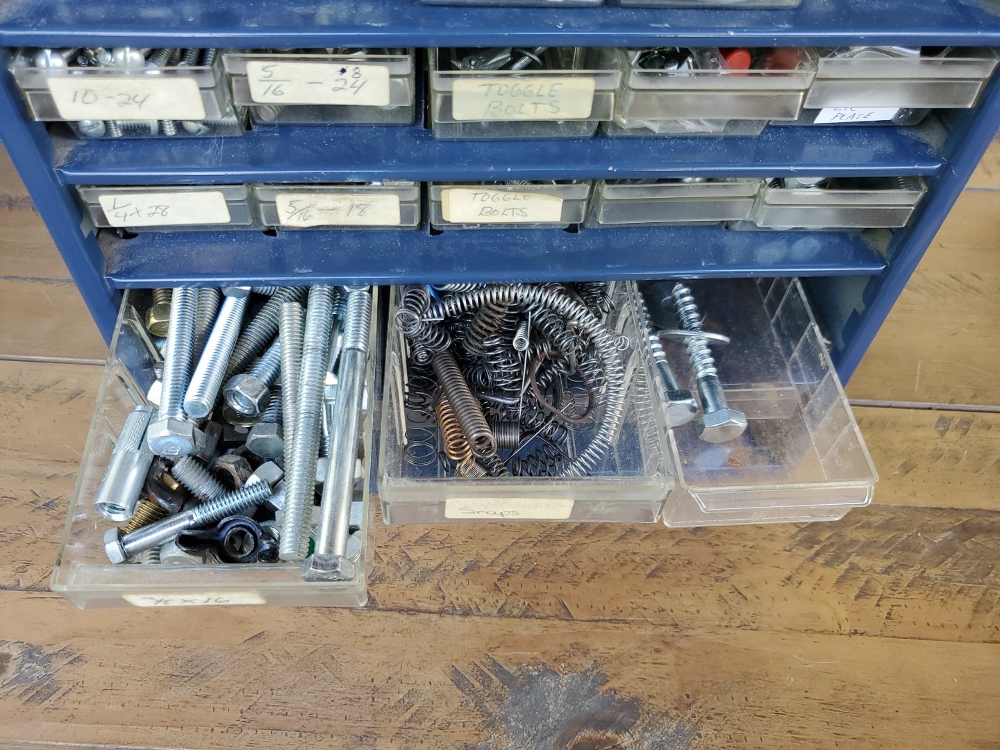 Vintage Blue RAACO 39-Drawer Metal Storage Organizer Cabinet