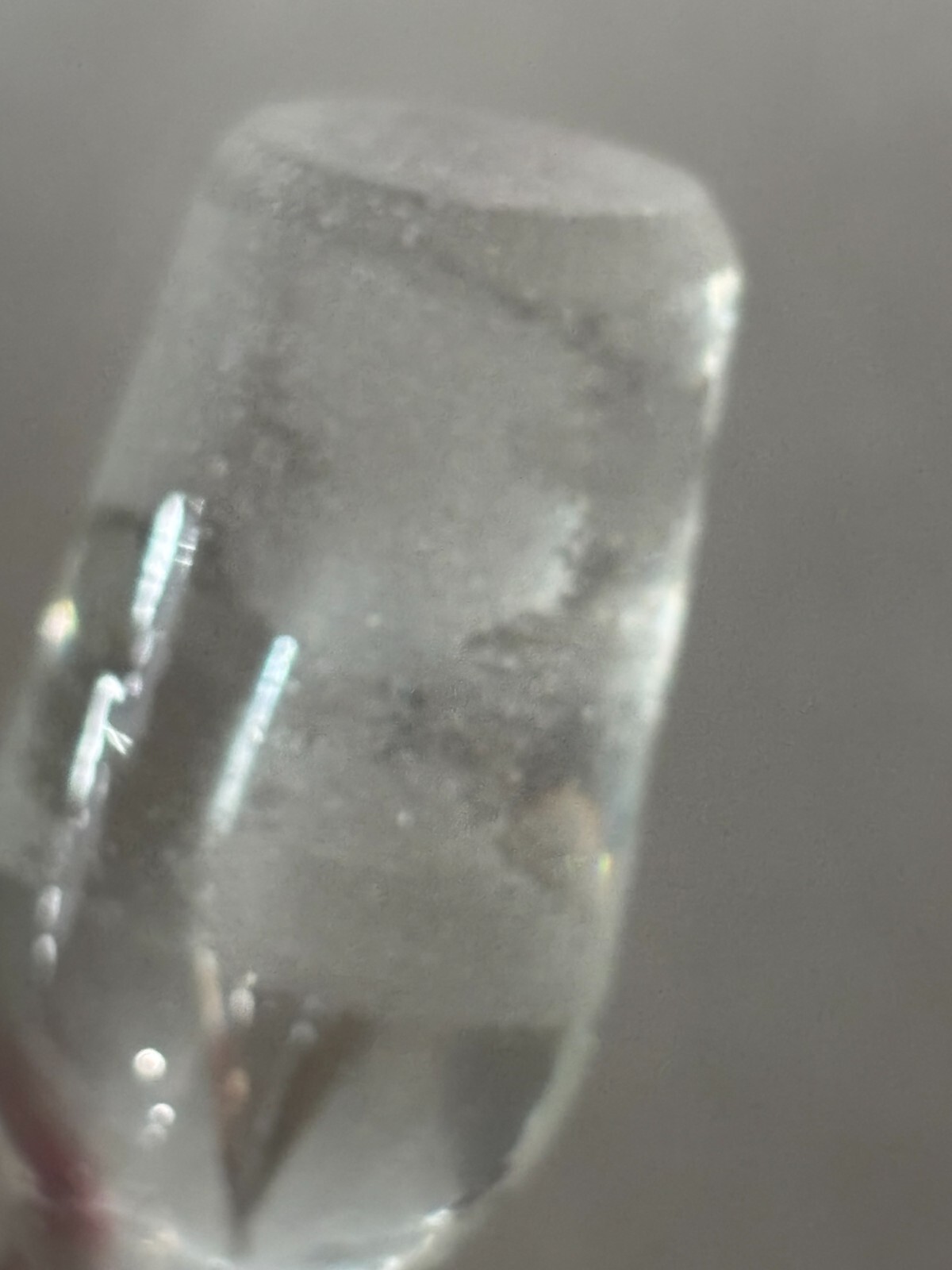 VTG Rainbow Ruffled Glass Crackle Decanter & Stopper Red Clear Rigaree Free Ship