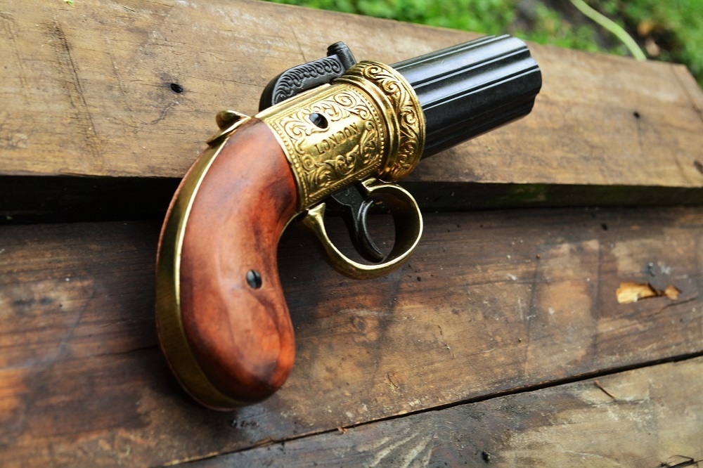 1840 Pepperbox Derringer Pistol - Civil War - Non-Firing Denix Replica Steampunk