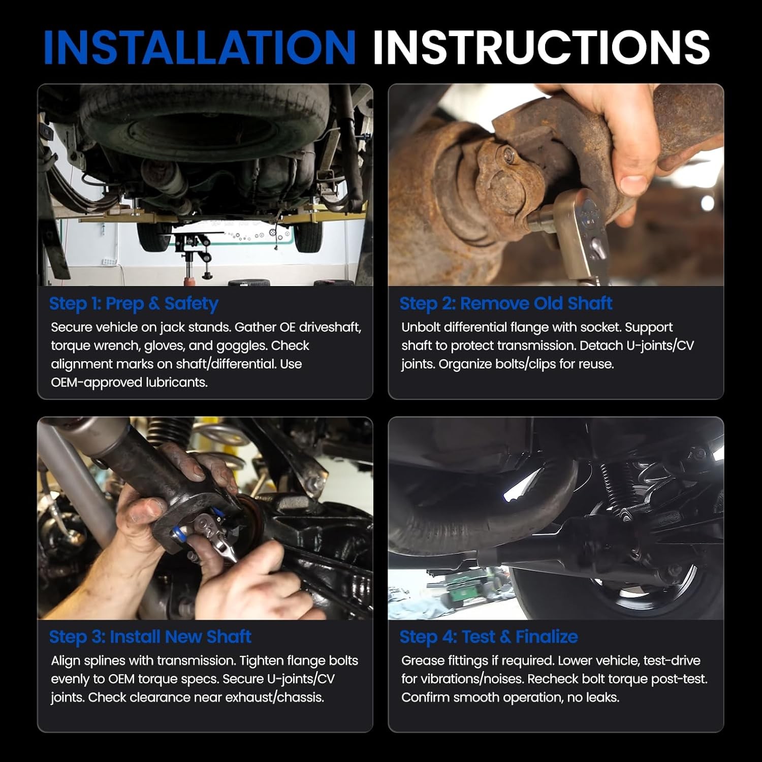 936-085 Rear Drive Shaft Assembly - Compatible with 1997-2006 Jeep Wrangler -...