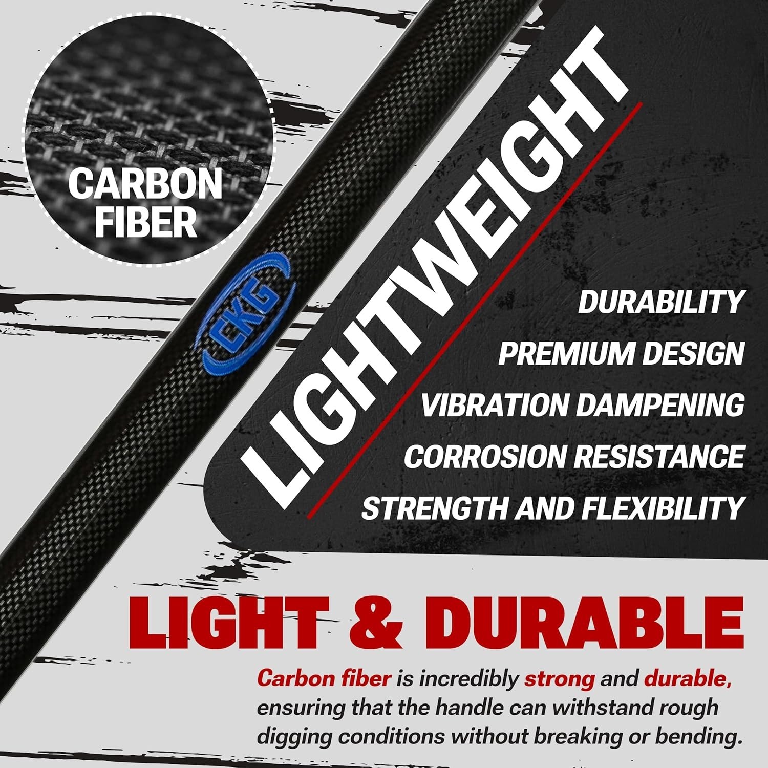 Carbon Metal Detecting Shovel Digging Tool W/ Double Serrated Blade –