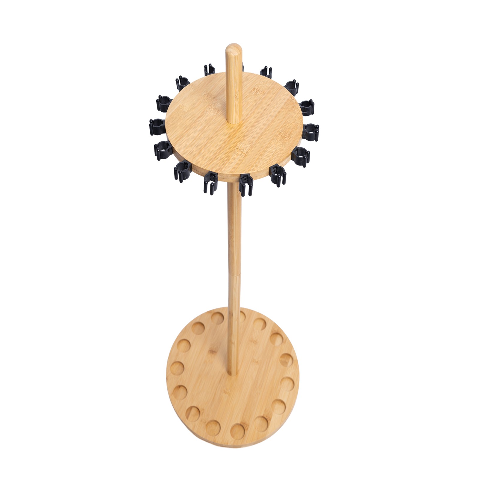 Fishing Pole Rod Racks—Floor Stand Bamboo Round rods holder for 15 Fishing Poles