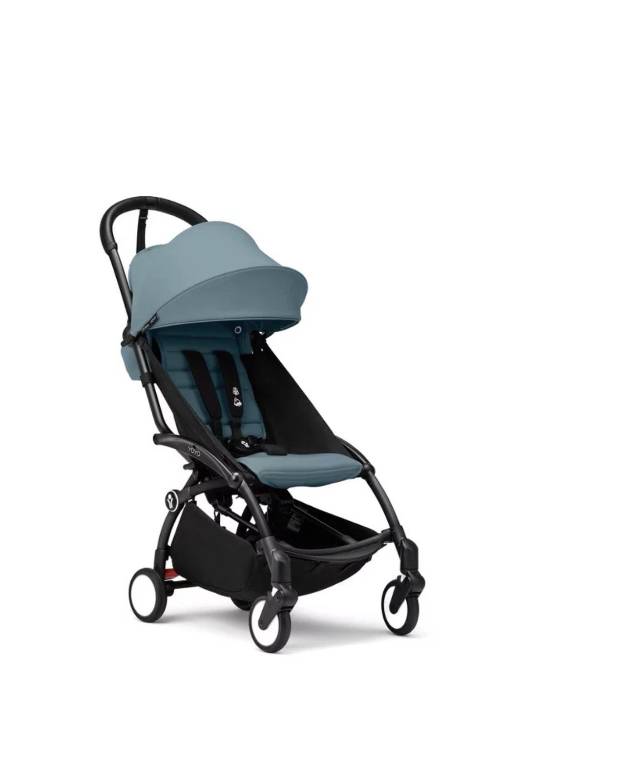 Stokke YOYO³ Travel Stroller 6+ – Teal / Aqua Green Color Pack on Black Frame
