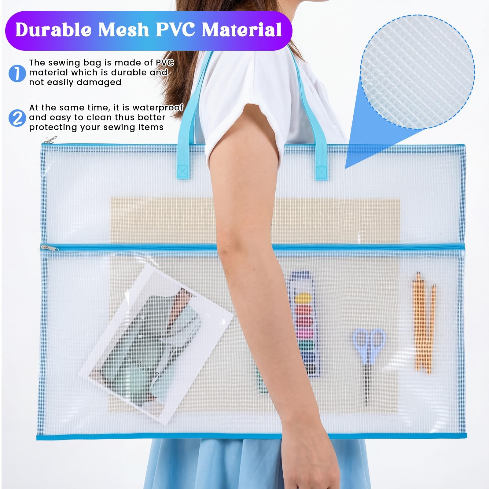 24 x 36 Inch Sewing Project Bag Oversized Needlepoint Project Bag for Sewing ...