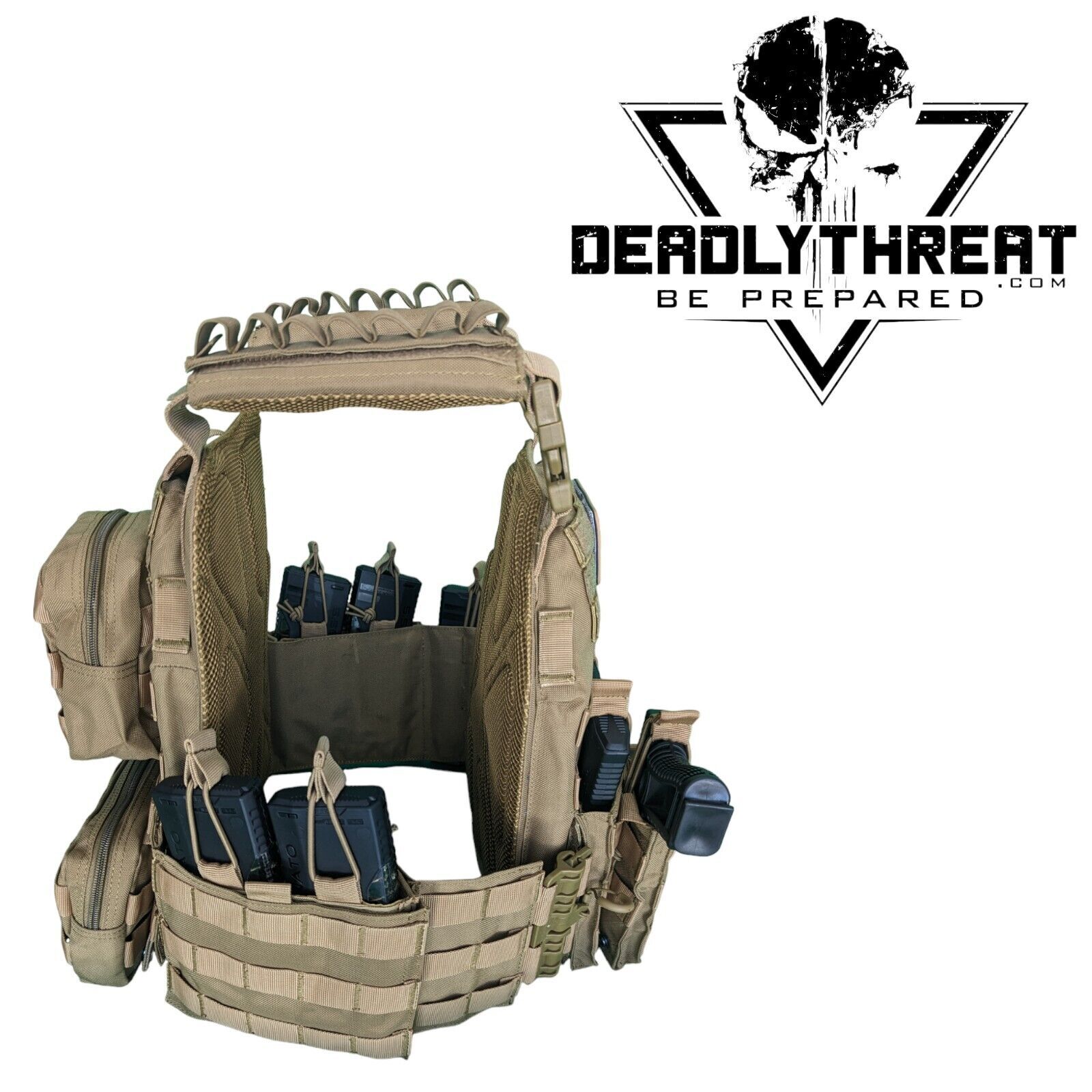 Urban Assault Desert Fox Tactical Vest Plate Carrier W/ Level III Armor Plates