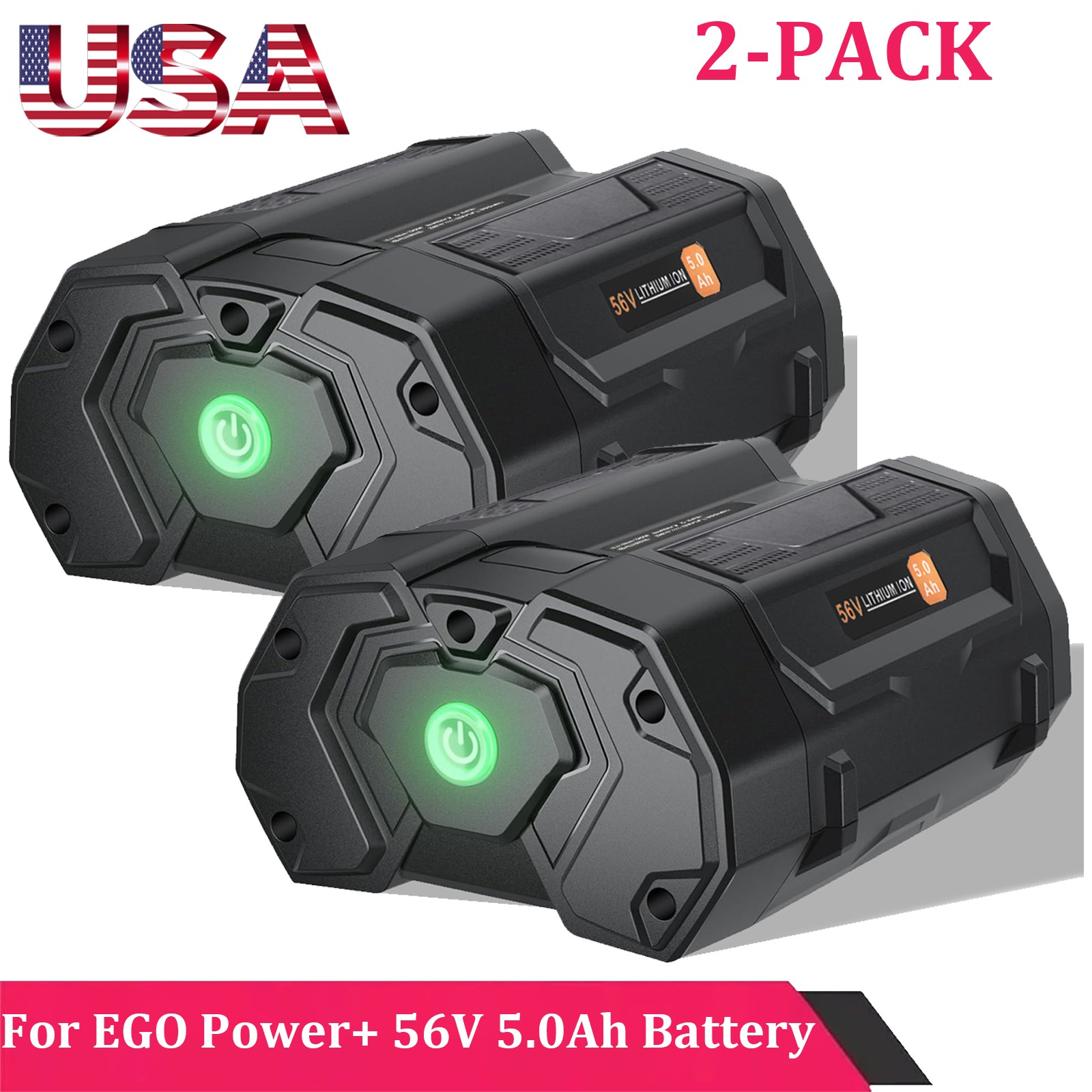 2-PACK 56V 5.0Ah For EGO Power+ 56V Lithium-ion Battery BA5600T BA2800T BA2240