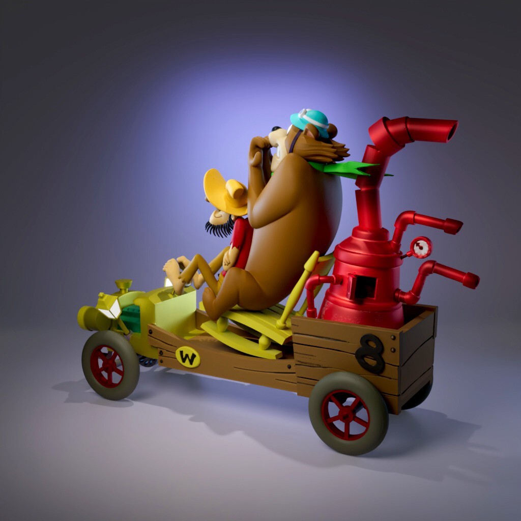 UNPAINTED Wacky Races Arkansas Chug-A-Bug 3D Printed Model Kit UW