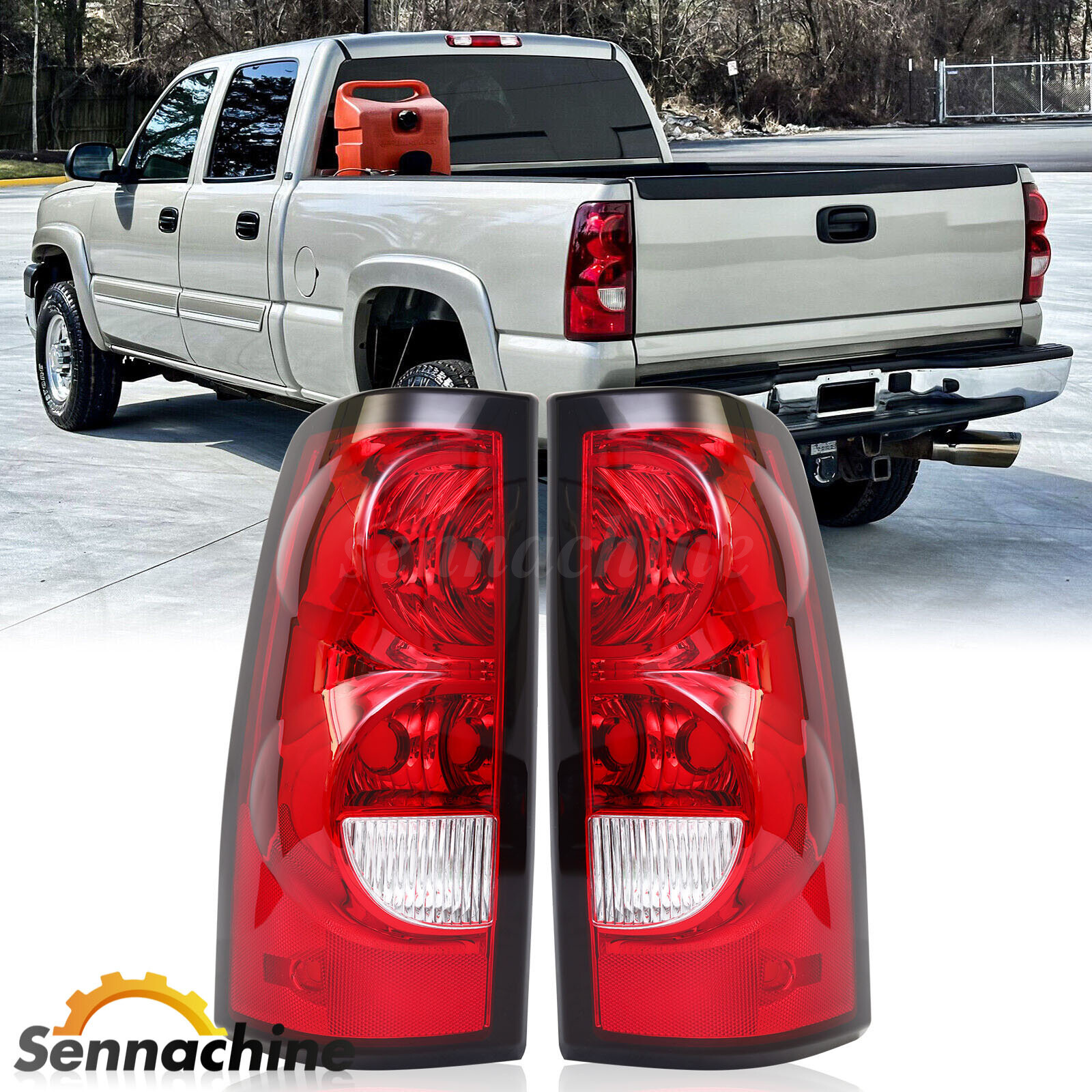 Tail Lights For 2003-2006 Chevy Silverado 1500 2500 3500 HD Rear Brake Lamps L+R