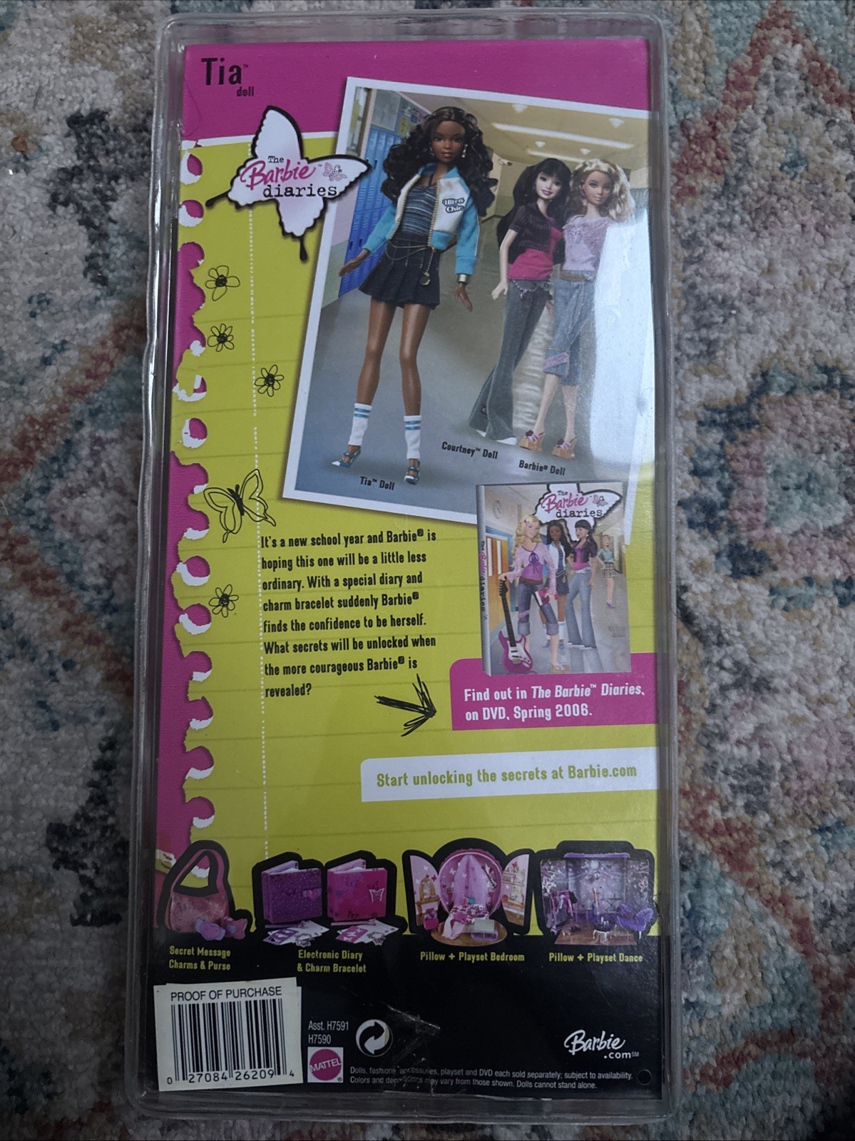 Collectable Tia From The Barbie Diaries 2005 Series Brown Hair Blue Outfit NIB